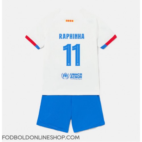 Barcelona Raphinha Belloli #11 Udebane Trøje Børn 2023-24 Kortærmet (+ Korte bukser)